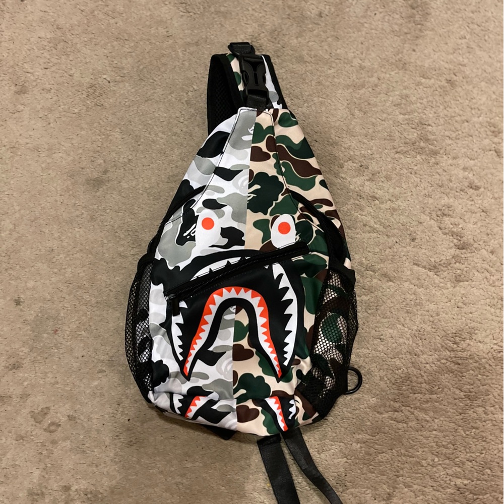Bape shark crossbody backpack